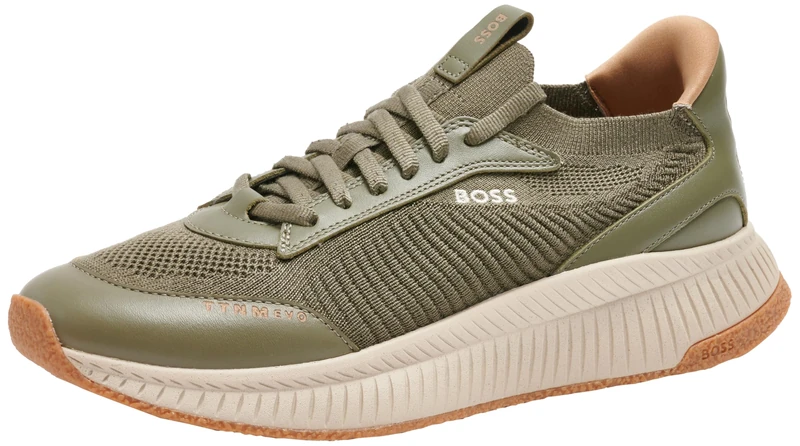 BOSS Men's TTNM EVO_Slon_kntlt Slip_On, Dark Green, 10 UK