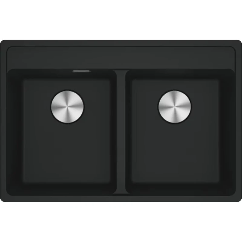 Kitchen Sink Made of Granite (Fragranite) with a Double Bowl from Franke Maris MRG 620-35-35 - Black matt - 114.0661.782