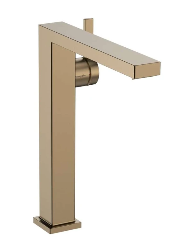 hansgrohe Tecturis E Fine - bathroom tap with push-open waste, energy-saving (CoolStart), bathroom sink tap with spout height 240 mm, basin mixer tap water-saving (EcoSmart+), brushed bronze, 73070140