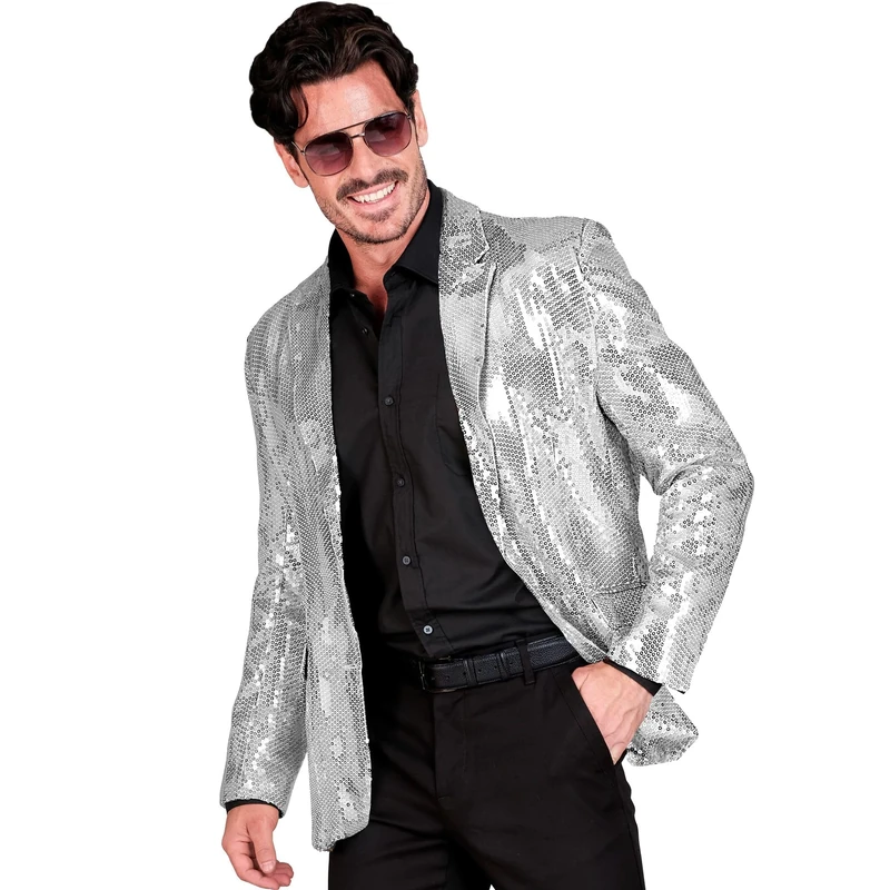 Widmann W MILANO Party Fashion - Party Fashion Men's Sequin Disco Fever Suit Jacket Strike Move