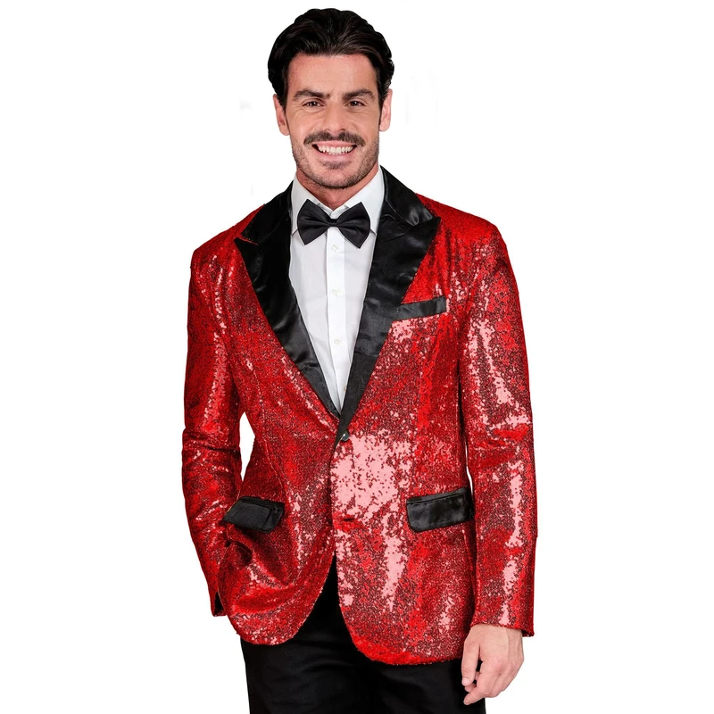 Widmann W MILANO Party Fashion - Party Fashion Men's Satin Disco Fever Strike Move Sequin Jacket