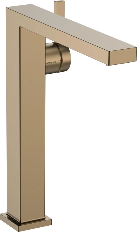 hansgrohe Tecturis E Fine - bathroom tap without waste, energy-saving (CoolStart), bathroom sink tap with spout height 240 mm, basin mixer tap water-saving (EcoSmart+), brushed bronze, 73072140