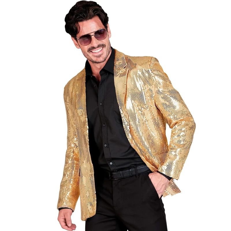 Widmann MILANO PARTY FASHION - Party Fashion Men's Sequin Disco Fever Suit Jacket Strike Move
