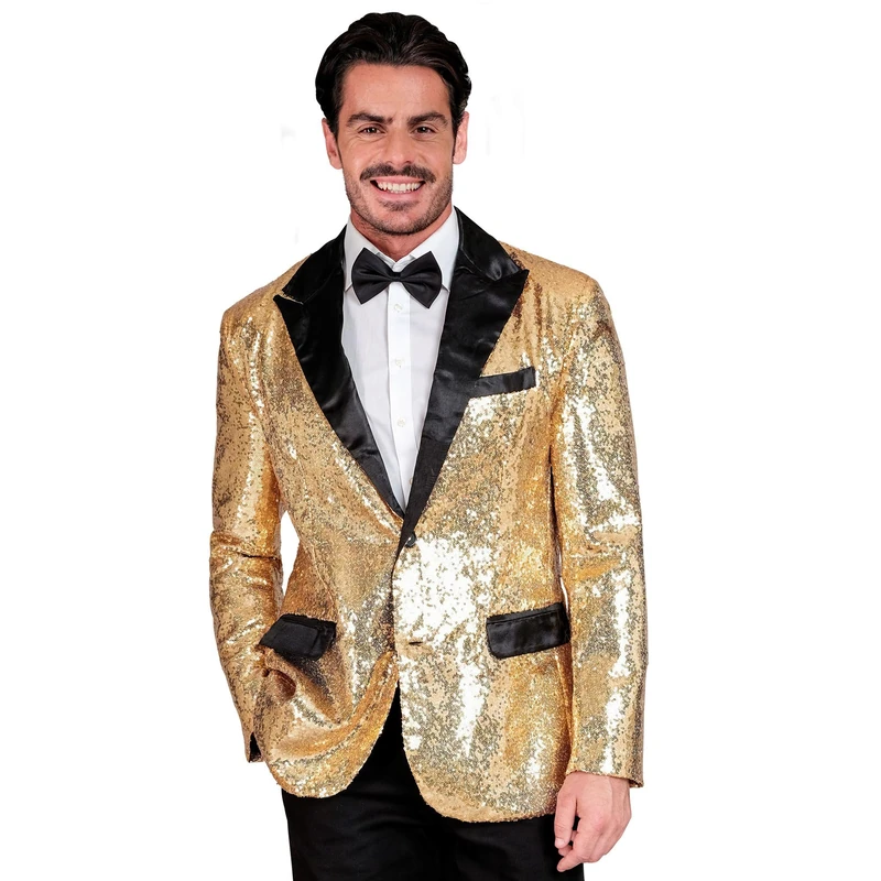 Widmann W MILANO Party Fashion - Party Fashion Men's Satin Disco Fever Strike Move Sequin Jacket