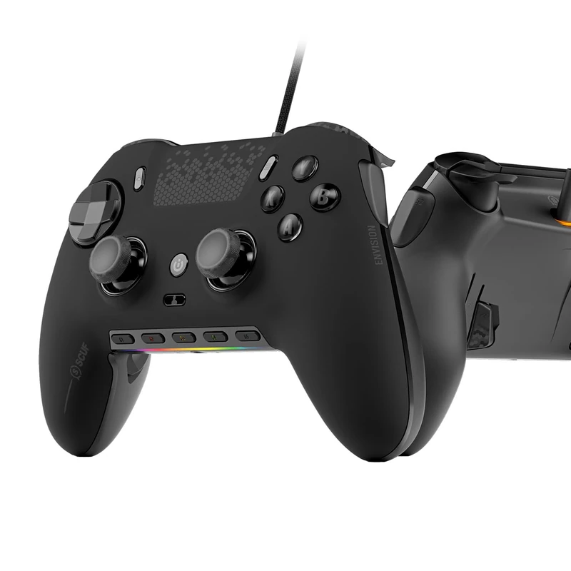 SCUF ENVISION V1 (2023) Wired PC Gaming Controller - Five Remappable G-Keys - Remappable Back Paddles - iCUE Compatible - Black