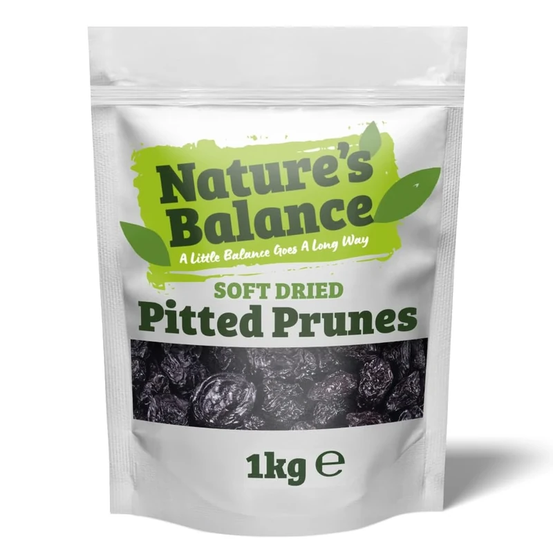 Natures Balance Prunes Pitted 1kg Soft, Sticky & Rich Low Fat Ideal Healthy Vegetarian Snack