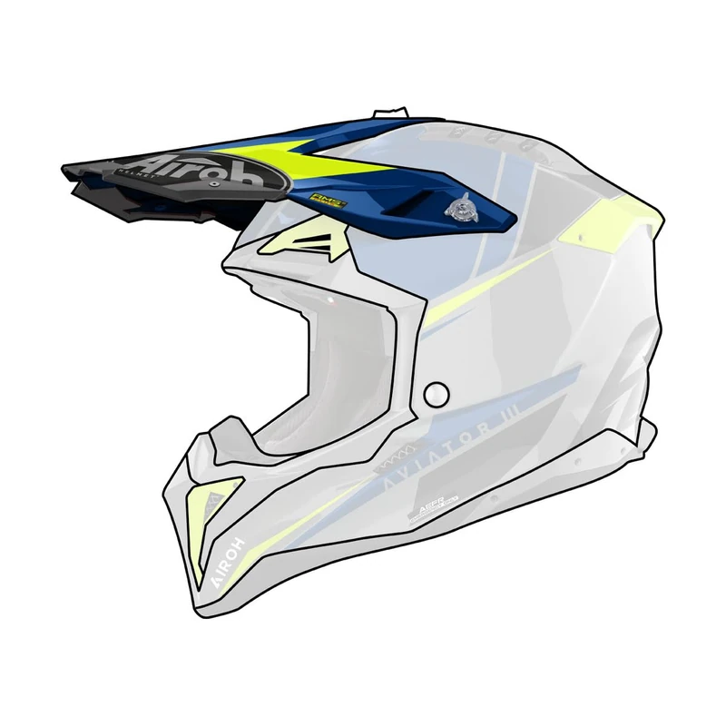 Airoh Aviator 3 Push Blue Gloss Peak Kit