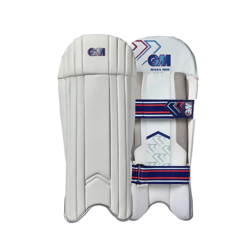 GM | Cricket Wicket Keeper Keeping Leg Pads | Mana 909 | PU Facing with High Density Foam & Cane Face Filling | Mesh Instep | Adult | Approx Weight per Pair 1.25 kg | 1 Pair | Gunn & Moore