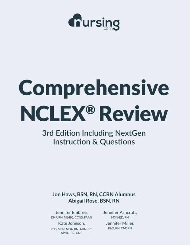 Comprehensive NCLEX Review: 3rd Edition Including NextGen Instructions & Questions: (2023 NCLEX® test plan, full-color, content + NCLEX® practice ... nursing cheat sheets) (Must-Have NCLEX Prep)