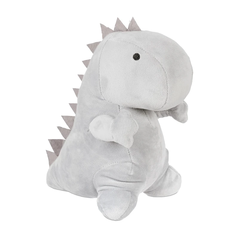 Relaxdays Dinosaur Doorstop, Fabric with Sand Filling, Weighted Door Stopper for Floor, Decor, 23 x 14 x 21 cm, Grey