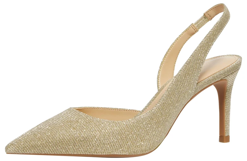 Michael Kors 40R4HNMP1D-740 Alina Flex Sling Pump Women Pale Gold UK 7.5