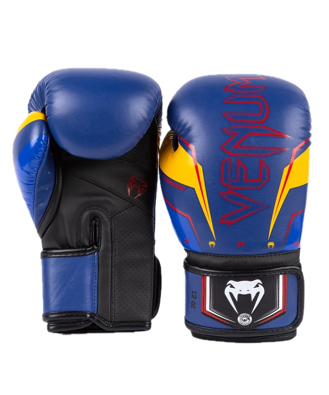 Venum, Elite Evo Boxing Gloves, Unisex Adult, 14 Oz, Blue/Yellow