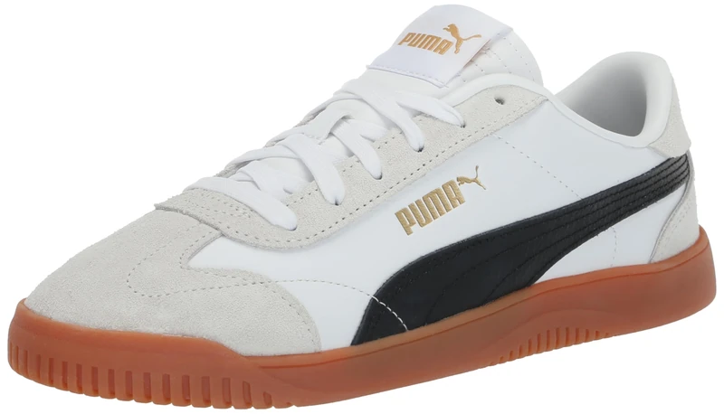 Puma Women's Club 5v5 Sneaker, Puma White-Puma Black-Feather Gray, 5.5 UK