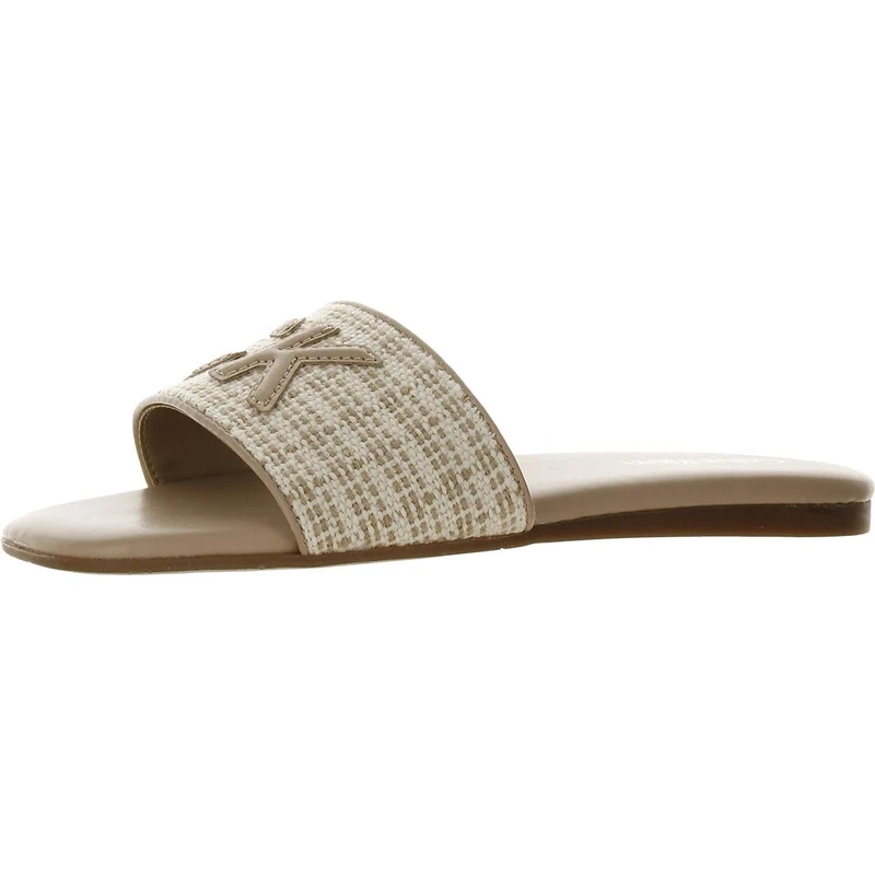 Calvin Klein Women's Yides Flat Sandal, Light Natural 110, 4 UK