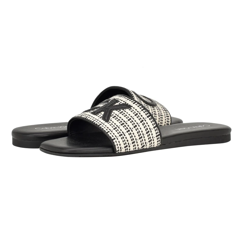 Calvin Klein Women's Yides Flat Sandal, Black 001, 3 UK