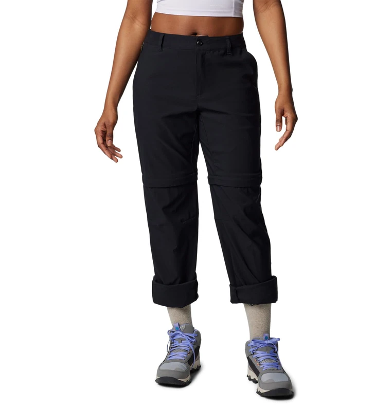Columbia Women's Leslie Falls Convertible Pant Hiking, Black, 4