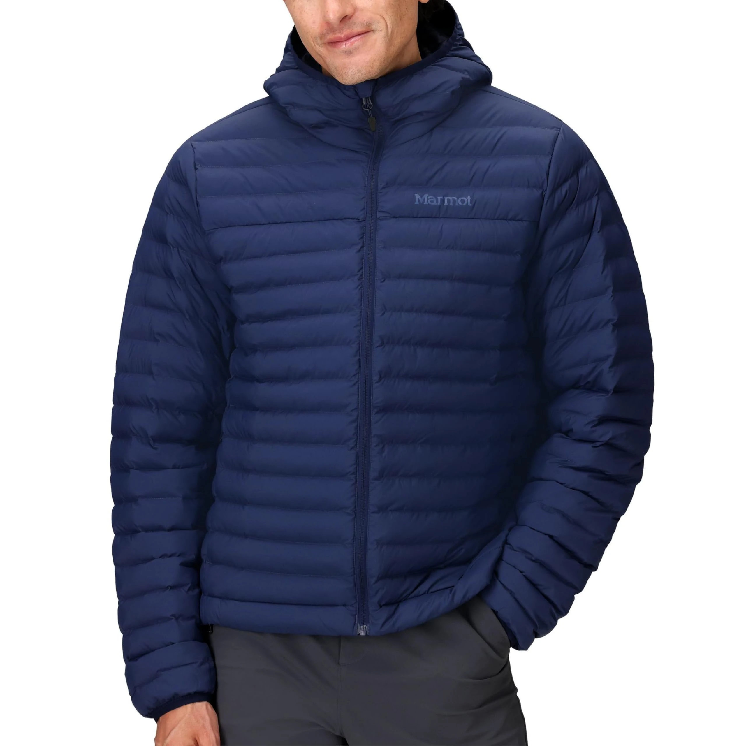 Marmot Men's Echo Featherless Hoody, Warm Puffy Jacket, Insulated Hooded Winter Coat, Water-resistant Quilted Parka, Lightweight Packable Outdoor Jacket, Windproof, Arctic Navy, M