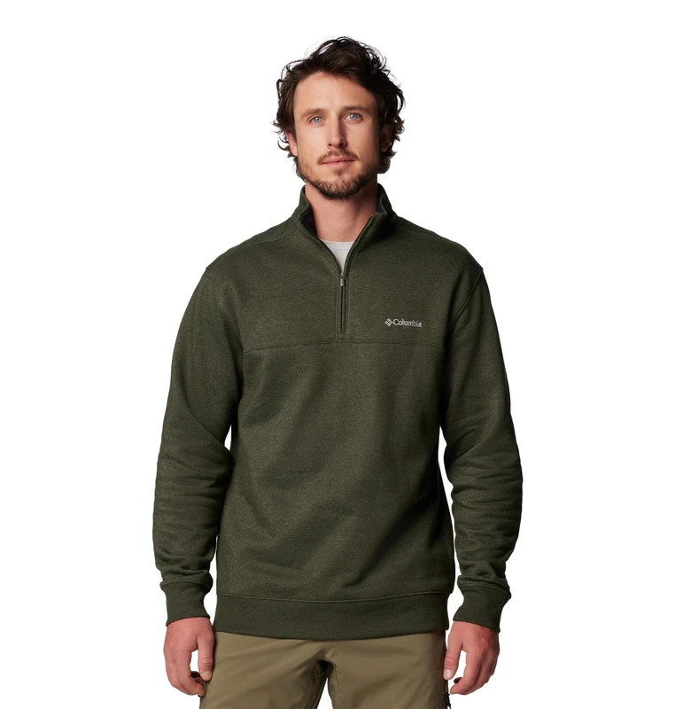 Columbia Men's Hart Mountain II Half Zip, Greenscape Heather, Medium