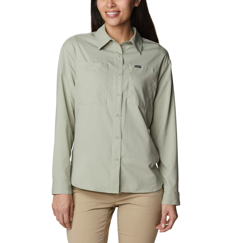 Columbia Women's Silver Ridge Utility Long Sleeve Shirt, Long Sleeve Shirt, Safari, XL