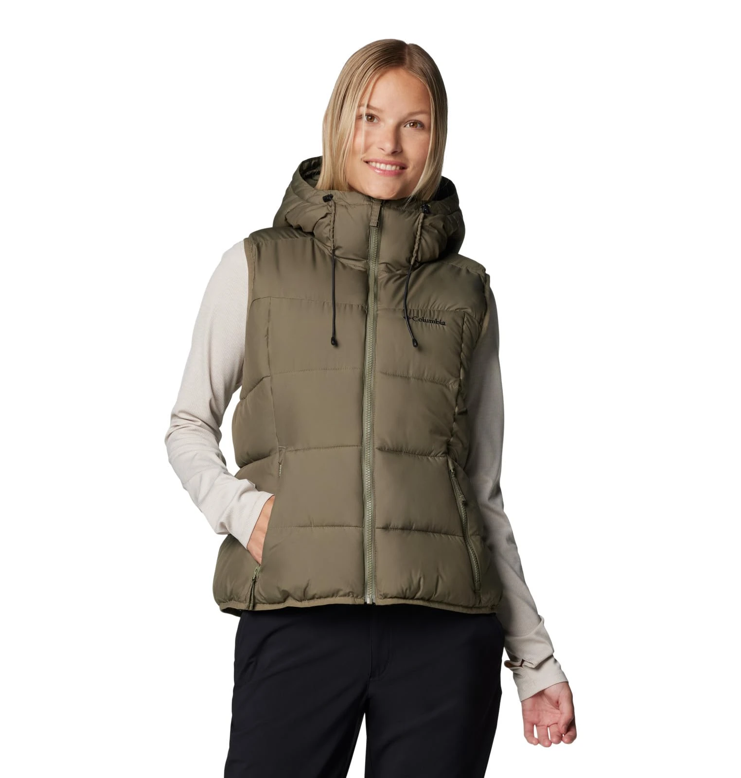 Columbia Women's Pike Lake II Insulated Vest, Stone Green, M