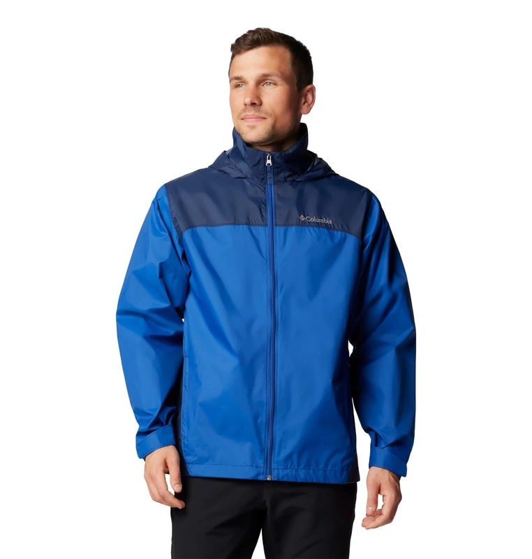 Columbia Men's Glennaker Lake II Rain Jacket, Mountain Blue/Collegiate Navy, S