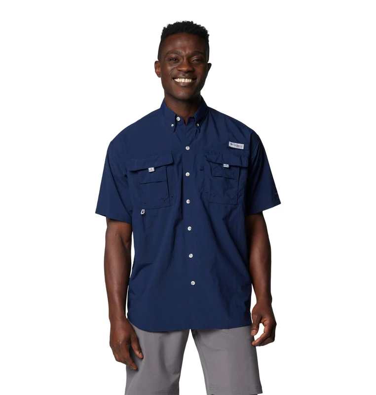 Columbia Men's Bahama 2 Short Sleeve Shirt, Short Sleeve Shirt, Collegiate Navy, XX-Large