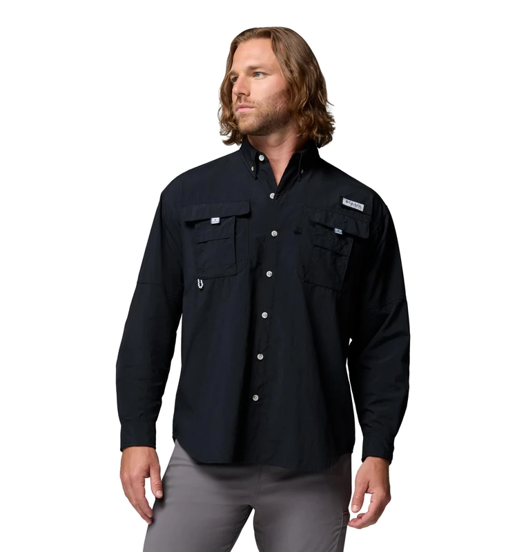 Columbia Men's Bahama 2 Long Sleeve Shirt, Long Sleeve Shirt, Black, X-Small