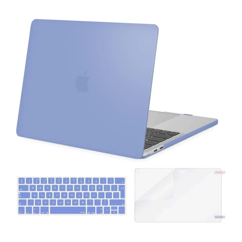 MOSISO Compatible with MacBook Pro 13 inch Case M2 M1 2026 2025 2024 2023-2016 Release A2338 A2289 A2251 A2159 A1989 A1706 A1708, Plastic Hard Shell Cover&Keyboard Skin&ScreenProtector, Serenity Blue