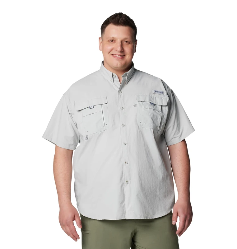 Columbia Men's Bahama 2 Short Sleeve Shirt, Short Sleeve Shirt, Cool Grey, X-Small