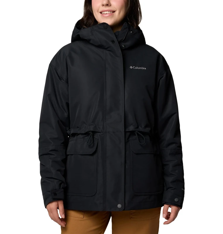 Columbia Women's Drop Ridge 2 Interchange Jacket, 3 In 1 Interchange Winter Coat, Black, Small