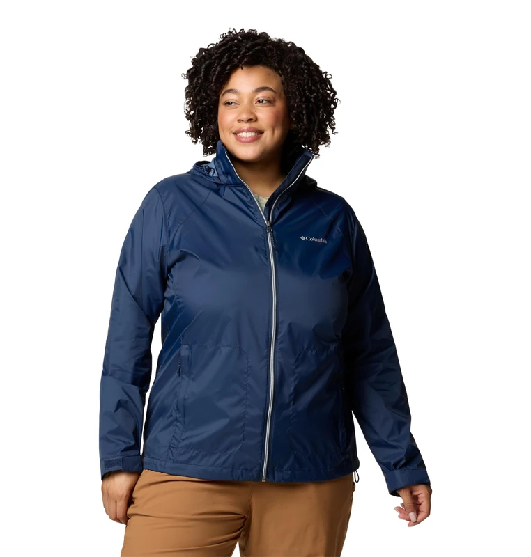 Columbia Women's Switchback 4 Jacket, Waterproof Rain Jacket, Collegiate Navy, M