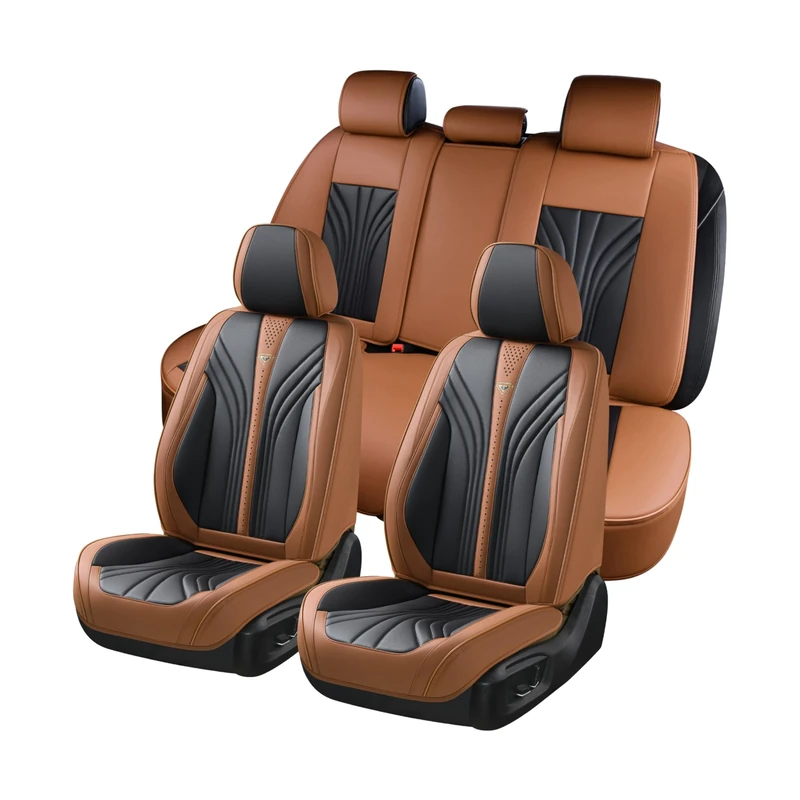 FLORICH Seat CoversFull Set, 5 Seats Universal Seat Covers for Cars, Nappa Leather Auto Seat Protectors, Front and Rear Seat Protector Car Seat Cushions Automotive Vehicle Cover for SUV Pick-up Truck