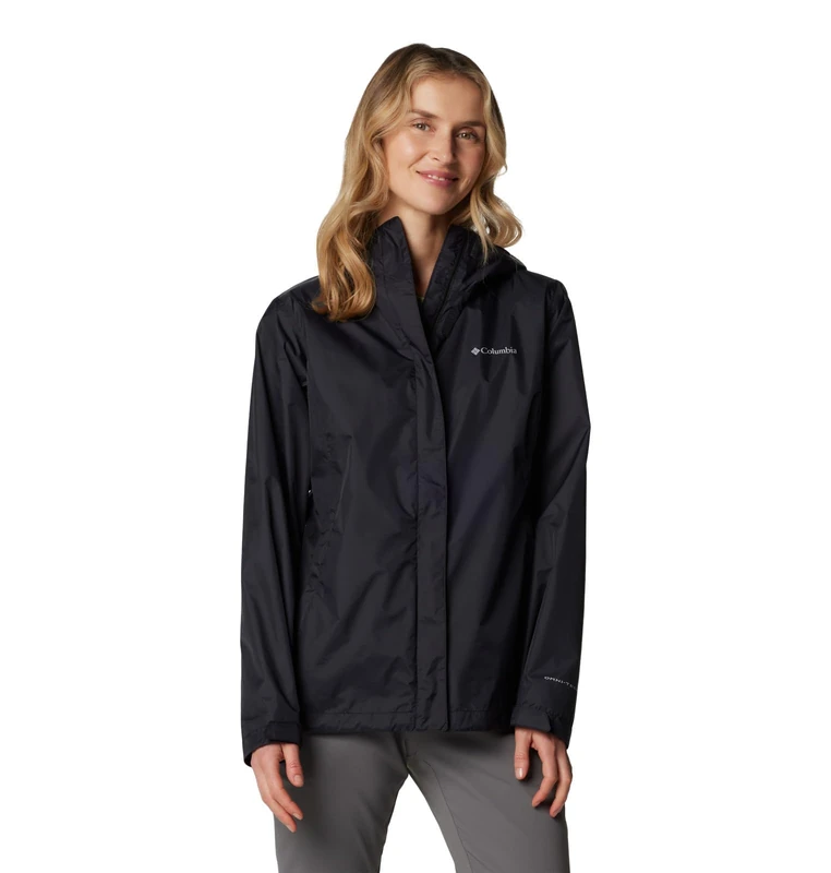 Columbia Womens Arcadia II Waterproof Rain Jacket, Black, Medium, Black, Medium