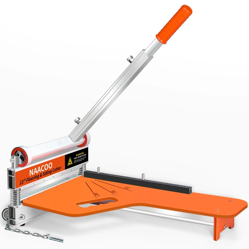 NAACOO Laminate Floor Cutter, 13“ Vinyl Floor Cutter with Wheel, Vinyl Plank Cutter – Just 1 Step Meet Angle&Length Cutting, Flooring Tools - Cuts Vinyl Plank, Engineer Wood, LVP/T, VCT, SPC, WPC