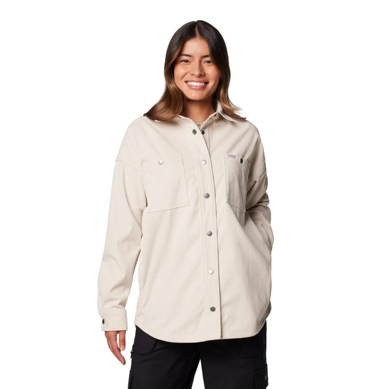 Columbia Women's Blue Point Creek Corduroy Shirt Jacket, Dark Stone, L