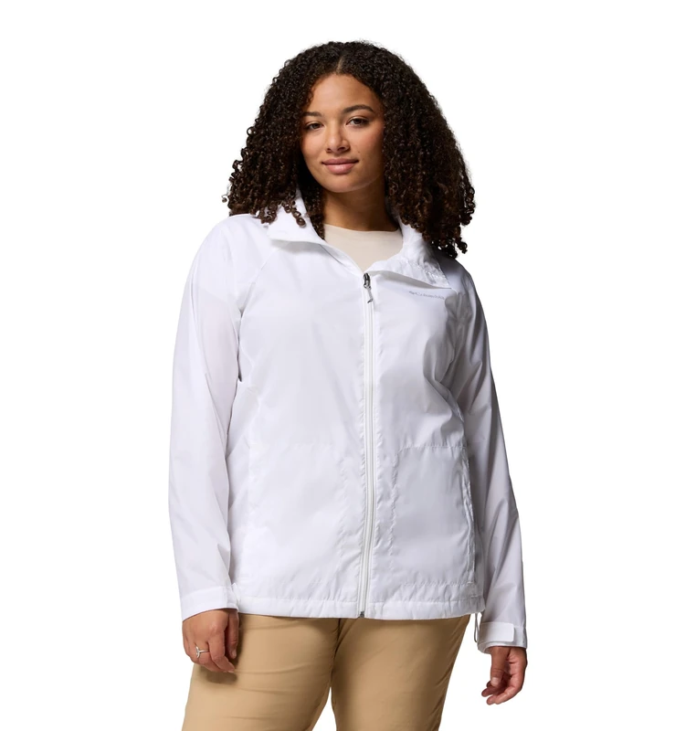 Columbia Women's Switchback 4 Jacket, Waterproof Rain Jacket, White, XL