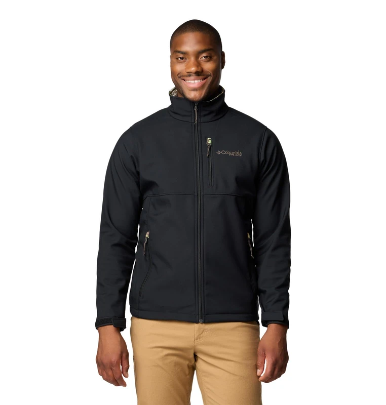 Columbia Men's PHG Ascender II Softshell Jacket, Black/Timberwoods Camo, Large, Black/Timberwoods Camo, Large - Image 1