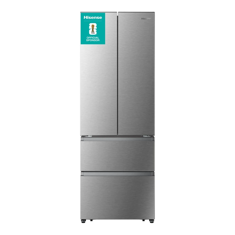 Hisense RF632N4BCE Freestanding American Door Fridge Freezer, No Frost, E Rated, Silver, 69.4D x 70.4W x 200H cm, 485 liters