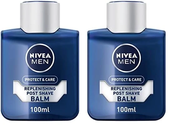 NIVEA Men Protect & Care Replenishing Post Shave Balm (100ml), Aftershave Balm for Men, Soothing Post Shave Balm, NIVEA After Shave Balm Aloe Vera & Pro-Vitamin B5 (Pack of 2)