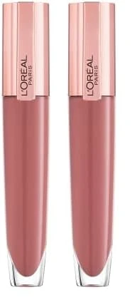 L'Oréal Paris Lip Gloss, Plumping and Hydrating, with Hyaluronic Acid and Collagen Complex, Glow Paradise Balm-In-Gloss, 404 I Assert, 7 ml (Pack of 2)