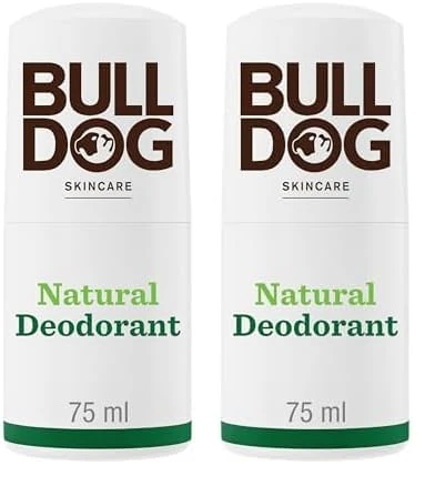 Bulldog Skincare Original Roll On Natural Deodorant, White, Patchouli, 75 ml (Pack of 2)