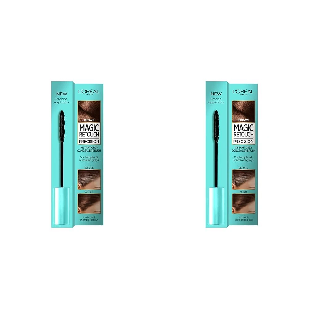L'Oreal Magic Retouch Brown Precision Instant Grey Concealer Brush (Pack of 2)