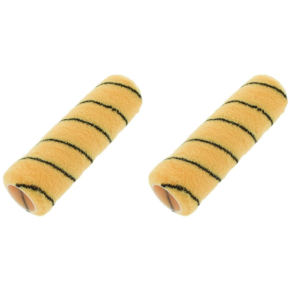 Coral 41453 Max Coat Paint Roller Cover Walls Ceilings Medium Pile Woven Sleeve Fabric Emulsion Trade Tiger Stripe 9 inch 1.75" Dia (Pack of 2)