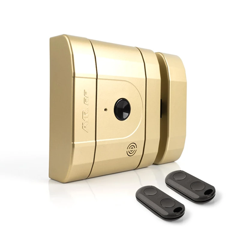 AYR 2-528 Invisible Electronic Security int_Lock RF 2. Matte Brass Finish, 0