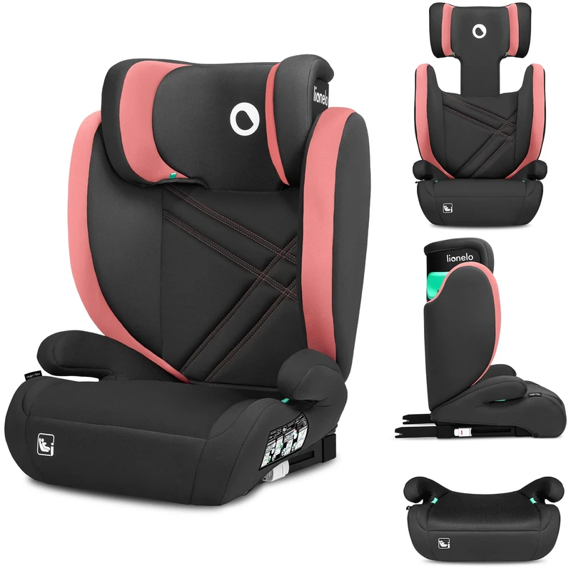 LIONELO Car Seat Hugo i-Size for Baby 15-36 kg Group 2-3(100-150cm) with ISOFIX &/or Belt Installation, 8-Level Headrest, Advanced Side Protection, Comfy Memory Foam, Armrests, Washable Upholstery