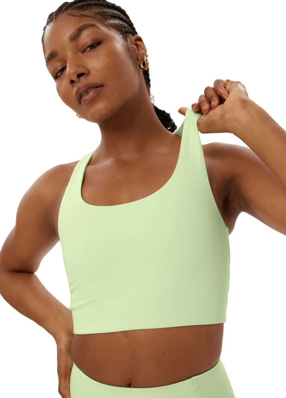 Girlfriend Collective Women's Paloma Sports Bra, Green Tea, L