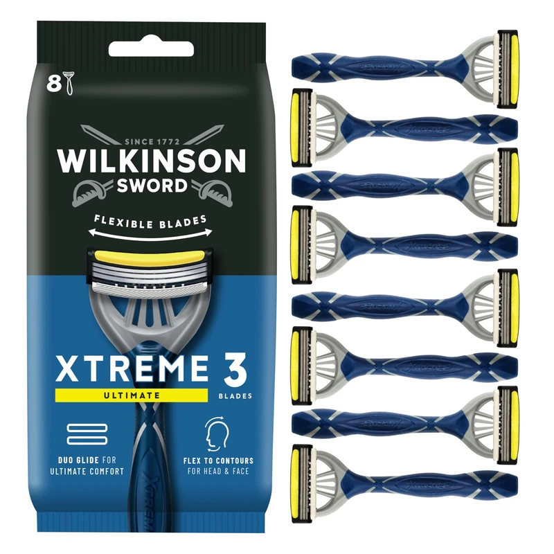 Wilkinson Sword Xtreme 3 Disposable Razor - 8 Pack, Flexible 11 Shaves