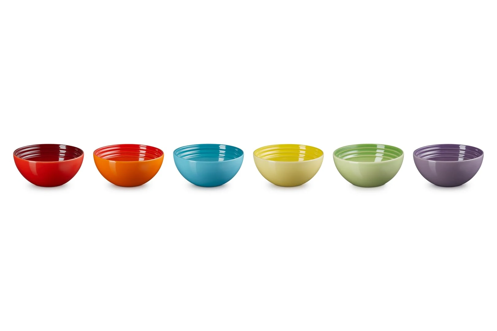 LE CREUSET Stoneware Set of 6 Snack Bowls, 330 ml, Rainbow, 79349338359030