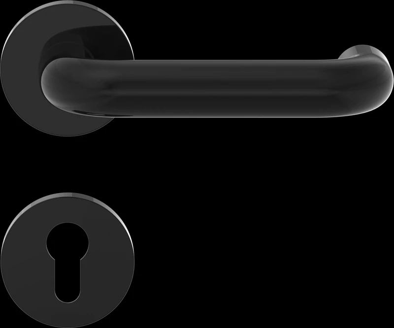 Hörmann FS Handle Set D-110 Rosette PZ, Plain Bearing Polyamide Black (Fire Protection Handle Set for Fire Door/Multi-Purpose Door H8-5 / Quadro/MZ/OD) 544353