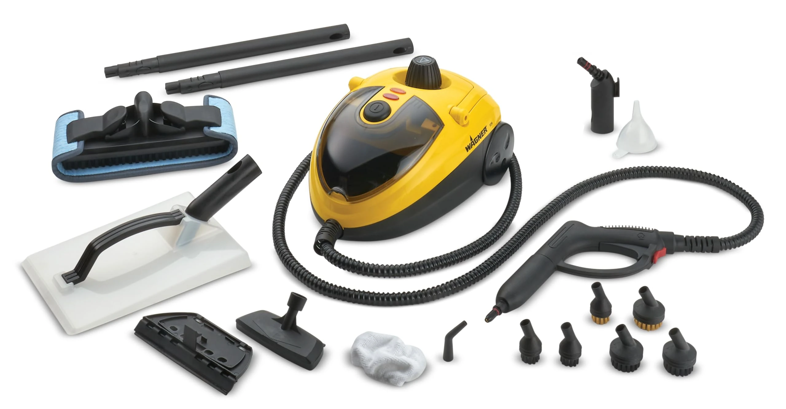 WAGNER Power Steamer 915 E, multifunctional steam cleaner with 18 accessories, pressure 3.5 bar, steaming time approx. 40min, 1.2l tank, 2,4 m hose length, 1500 W